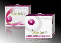 Active Oxygen anion sanitary napkin with green chip