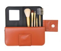 5PCS Makeup brush set with orange cosmetic bag