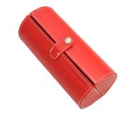 Sell 1PC Red Leather Cosmetic Bag/Makeup Brush Roll (91515491016)