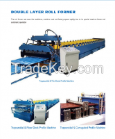 New Roof Use Double Layer Corrugated Trapezoidal Profile Steel Roofing Sheet Roll Forming Machine roof making machine