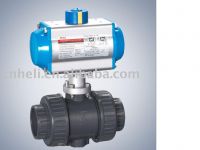 UPVC ball valve with pneumatic actuator