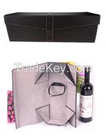 Foldable single bottle box, folding leather box for 1bottle, 2bottles, easy to storage