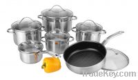 Steel casting handle 12 pcs cookware sets(WW-C016)
