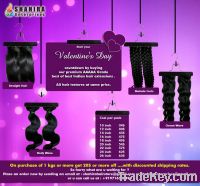 Valentine day offer on 5A Grade Human hair extensions