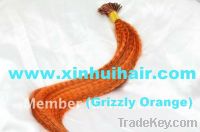 Grizzly Synthetic Thin Long Feather ExtensionS ORANGE Color