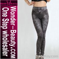 Sell Gray Wild Leopard Print Leggings WL1513