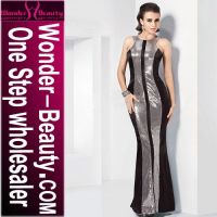 Shiny Metallic Sleeveless Full Length Evening Dress