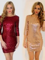Autumn New Style Sexy Packaged-Hip Charming O-Neck Long Sleeve Slim Party Club Dress