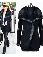 New Fashion Spring And Autumn Medium Long Black Wool Coats Women Slim Woolen Coat Zippers Female Overcoats Outwear WT51951