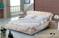 Sell Elaborted Top Grain Real Leather Bed Frame Crown Bed