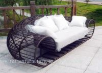 Sell outdoor  large   PE rattan  bed sofa 1
