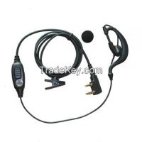 Ear Hook Two-way Radio Headset with In-Line PTT, High Quality, Small MOQ and Good Price