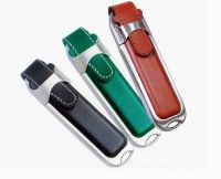 Waterproof Metal PU Leather Key Model Enough Memory Stick, KeyChain 2.0 USB Flash Drive