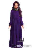 2012 chiffon pleat fashion long dress abaya wholesale islamic dress