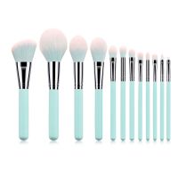 Pro 12Pcs Beauty Makeup Brushes Set Cosmetic Foundation Powder Blush Eye Shadow Lip Blend Make Up Wood Handle Blue Brush Tool Kit