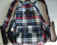 fashion cotton plaid backpack