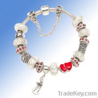 Fashion beautiful valentine first kiss silver charm bead bracelets G61