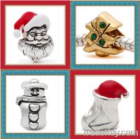 4pcs Christmas ornaments Santa Stocking charm beads lots BL08