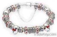 Beautiful silver European charm gift bead bracelets jewelry AH01
