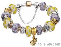 Beautiful silver European charm gift bead bracelets jewelry GO71