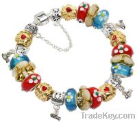 Beautiful silver European charm gift bead bracelets jewelry GE11