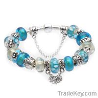 Silver ocean love blue bead charm bracelets AG21