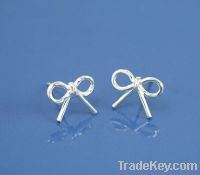 925 sterling silver bow stud earrings jewelry JK1614