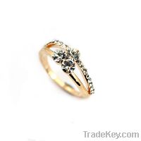 Austrian white crystal 18k gold plated graceful lady ring jewelry JR38
