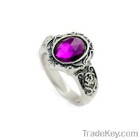 Authentic Austrian purple crystal gold plated retro ring jewelry JR18