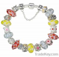 Wholesale silver yellow beaded charm bracelets jewelry GL21