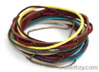 Fashion multi strings handmade leather bracelet jewelry HW301