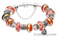 Red European silver black pearul charm beaded bracelets jewelry GO61