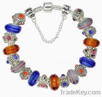Valentine gift Silver fashion beautiful tricolor bead charm bracelets