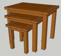 solid pine nest of tables