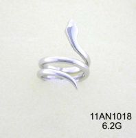 rhodium plating ring with a snake design