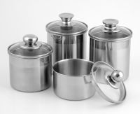 Sell 5 inch Stainless Steel Canisters with Glass Lids