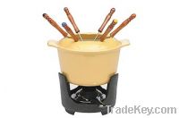 Sell cast iron enamel fondue pot