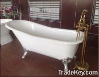 Free-standing cast iron bathtub