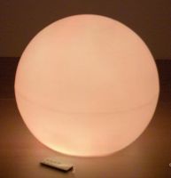 led ball in garden