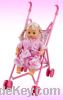 Sell soft baby doll with plastic stroller