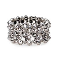 Sell Distinctive Silver Tone Crystal Beads Stretch Charm Bracelet S016