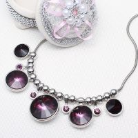 Sell Amethyst Diamond Crystal Snake Chain Necklace XS0135R