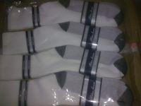 Crew White Socks with Colored Sole