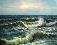 Wave-oil painting