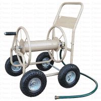garden hose reel cart with convenient basket