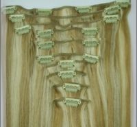 Sell 100% high quality clip in/on human hair extension