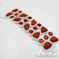 high fashion bracelet  wholesale gemstone jewelry red jasper