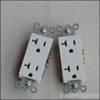 20-Amp White Decorator electrical duplex receptacle