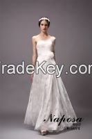 Chic lace one shoulder design luxury wedding dress