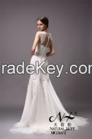 Chic lace and organza ivory mermaid wedding dress